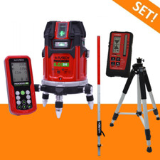 Futech ProCross 8 Multi Linienlaser Grün, Maxi-Set mit Stativ,Latte, Empfänger