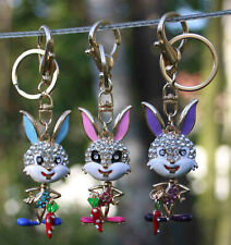 3D Schlüsselanhänger, Hasen Kaninchen Rabbit Hare Bunny rosa blau violett Ostern