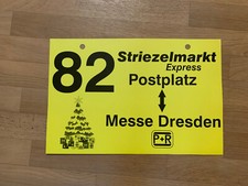 Seitenschild Linie 82 Striezelmarkt Express Straßenbahn / Bus, Dresden Pappe