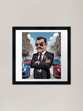 Cartoon Mafiaboss hoosing His