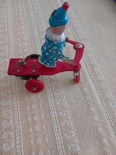 Blechspielzeug Clown Mit Roller zum Aufziehen  Antikspielzeug