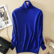 Damen Feinstrick-Pullover Kaschmir Pulli Rollkragen Pullover Strickpullover Neu