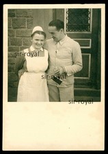 Wehrmacht Soldat mit Krankenschwester im Lazarett - WK2 Foto 7x10cm