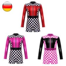 DE Kinder Rennfahrer Mädchen Reißverschluss Overall Jumpsuit Faschingskostüme