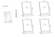 L Ständer Hochformat A3 A4 A5 A6 Aufsteller Prospektständer Flyer Acryl-glas