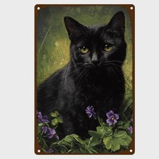 Blechschild schwarze Katze