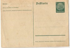Postkarte - 6 Reichspfennig Hindenburg - ungelaufen