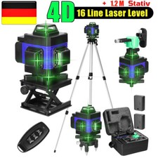 4D Laser Level 16 Line Wasserwaage Selbstnivellierend Kreuzlinienlaser + Stativ.