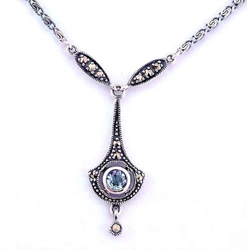Collier kette aquamarin farbig - kette,
