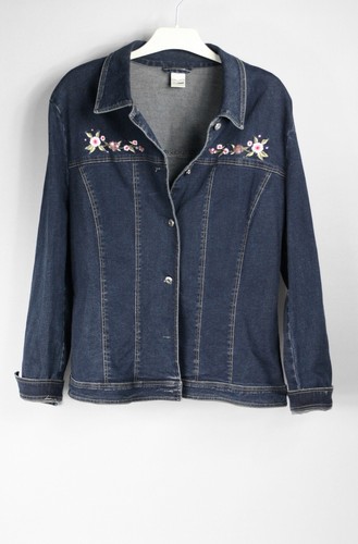 Jeansjacke blau mit stickerei - jeansjacke,