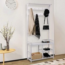 Rustikaler Metall Kleiderständer mit Bank - Modernes und funktionelles Design