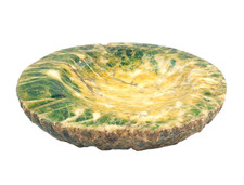 Riesige Ø26cm Alabaster Schale grün Ascher 4,25kg Made in Italy Romano Bianchi