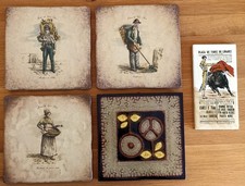 5 alte Keramikfliesen