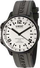 U-Boat 8889/A Capsoil Doppiotempo DLC GMT schwarz Kautschuk Herren Uhr NEU