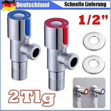 2 Tlg Eckventil Regulierventil Edelstahl Ventil Waschbecken Eckventil 1/2" Neu~