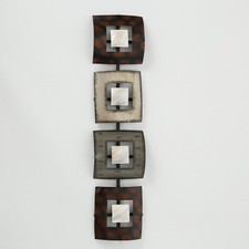 Modernes Wandbild Wanddeko QUADRO 18x78cm aus Metall bunt Skulptur Wohnzimmer