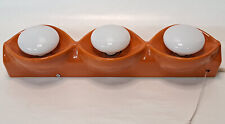 70 er Jahre Keramik Wandlampe 3 flammig Badlampe mit Zugschalter Orange