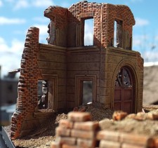 1:72 - 1:87 - 1 unbemalte 5 Teilige Haus- Ruine, WWII, WWI, verschiedene Epochen