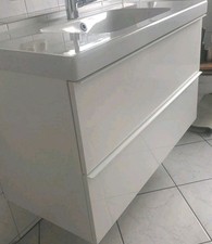 Ikea Waschbeckenschrank Hochglanz 100cm Breit  Mit 2 Schubladen und Einsätzen 