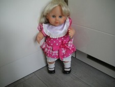 Puppe von Zapf  Mädchen mit langen Haaren,ca.90er ?,Stoffkörper, ca.40cm groß