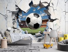 Fototapete Kinderzimmer Junge 3D Fußball Kinder VLIES TAPETE XXL + KLEISTER 235