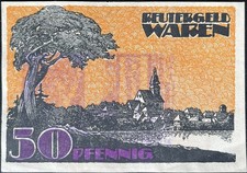 50 Pfennig  Waren   Gutschein