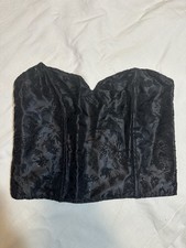 Sexy Damen Korsett Vorsage Schwarz Überbrust Damen Gr. 40 Blumen 