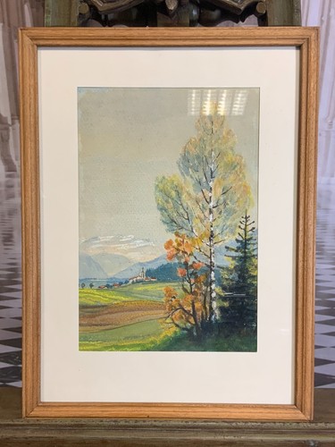 Aquarell landschaft signiert - aquarell,