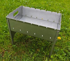 Grill Mangal 32x45cm Edelstahl 3mm Stecksystem Camping Grill 