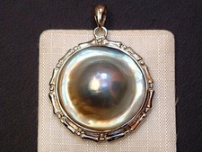 Exclusive Mabe Perle - edel gefasst in Sterling Silber - 925 - Perlen Anhänger !