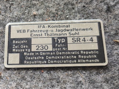 Simson typenschild ddr neu nos - simson,