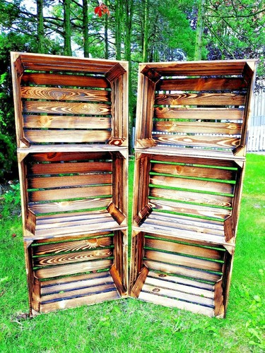 Neue geflammte holzkisten - x,