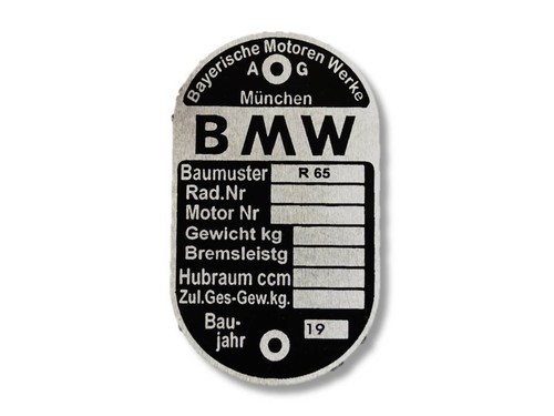Bmw r65 typenschild schild - bmw,