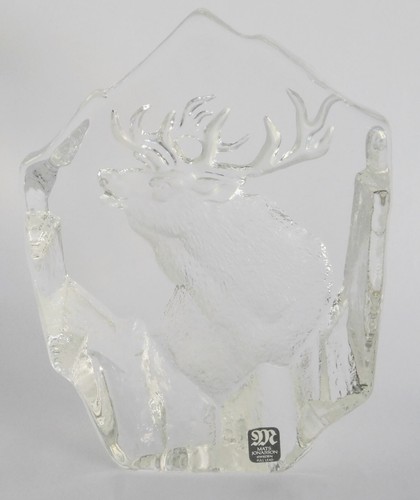 Glasblock skulptur mit hirsch - skulptur,