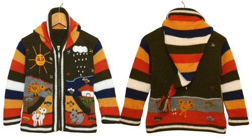 Peru kinder strickjacke grün - kinder,