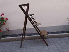 mechanische Metallleiter Holzleiter Holzklappleiter antik Kleinmöbel Frankreich