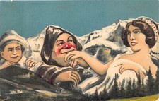 AK Berggesichter Eiger Mönch Jungfrau Künstlerkarte Postkarte gel. 1914