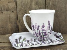 Ambiente 2 tlg. SET Serie Lavendel -Tasse Mug  0,4l + kleines Tablett