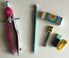 Herlitz My.Pen Schnellverstellzirkel Zirkel pink mit Zubehör (Minen,Anspitzer..)