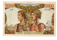 FRANKREICH Banknote 5000