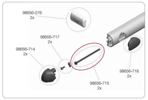 Pin rail bar support - pin,