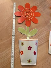 Wanddeko, Blumen, 2 Stk. Metallblech, schöne Farben, ca. 35 cm, gebraucht