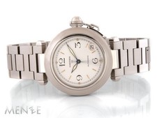 Cartier Pasha 2324 Medium 35 mm Stahl White Dial Automatik Uhr (14617)