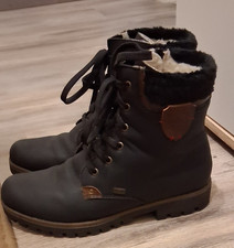 Rieker Damen TEX-Boots Stiefelette Schnürstiefelette Winterschuhe schwarz Gr.43