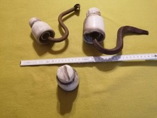 3 Isolatoren Porzellan Keramik Masthaken Reichsbahn Antik Vintage Dekoration