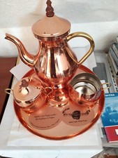 Englisches Teeservice aus Kupfer, Moffetts &Son, unbenutzt, Teekanne, Zuckerdose