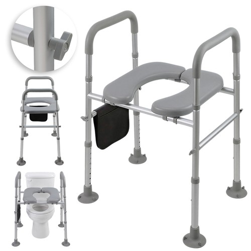 Grauer toilettenstuhl mit - grauer,