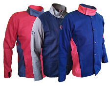 Modische Schweißerjacke Schweißjacke Arbeitsjacke Baumwolle rot / blau