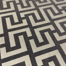 EUR 9,39/qm / Vliestapete Boheme BO23084 Mäander Schwarz Silber Metallic Modern