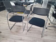 Vitra - Visavis - Konferenzstuhl / Freischwinger - Stoff Schwarz Chrom - M657